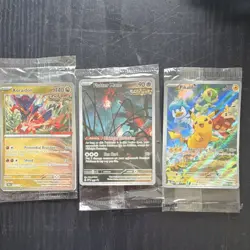 Pokemon GameStop Promo 3 Packs Koraidon Flutter Mane Pikachu English Cards - Image 1