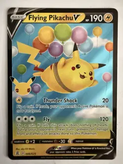 Pokemon TCG Flying Pikachu v Celebrations Holo Ultra Rare Lightning Card 006/025 - Image 1