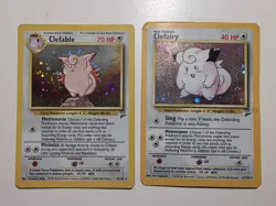 Pokemon TCG Clefable & Clefairy 2 Card Holo Rare Lot Jungle & Base Set 1999 WOTC - Image 1
