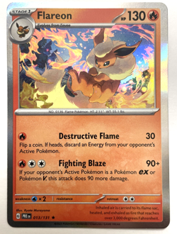Pokemon Flareon 013/131 Sv: Prismatic Evolutions Holo Card - Image 1