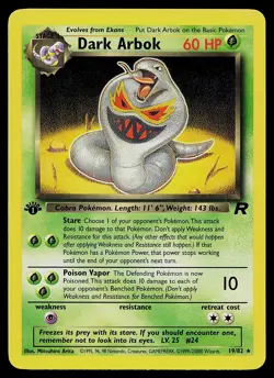 Pokemon Card - Dark Arbok 1st Edition Team Rocket 19/82 Rare - Image 1