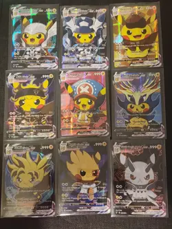 Pokemon Cosplay Poncho Pikachu Holos 9 Cards Holofoil - Image 1