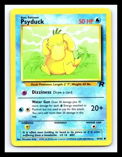 💥 PSYDUCK - Non Holo WOTC Pokemon 2000 ROCKET SET Vintage Card # 65/82 - Image 1