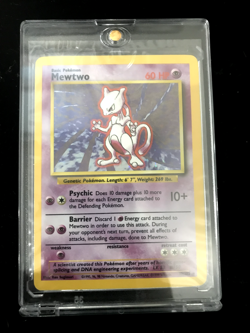Mewtwo 10/102 Holo Rare Base Set WOTC Pokemon Card - LP/MP - Image 1