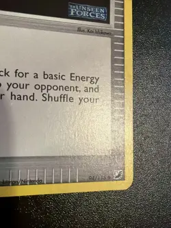 Pokemon Card - Energy Search Unseen Forces 94/115 Reverse Holo Stamped - Image 4