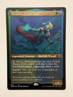 MTG Commander Legends - Thrasios, Triton Hero Mythic Rare (ETCHED FOIL) MINT - Image 1