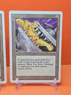 🟤🟤 (3) 1994 Magic The Gathering BLACK VISE REVISED 3RD EDITION PLAYED 🟤🟤 - Image 4