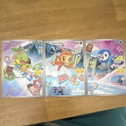 Pokemon TCG MEPI Turtwig Chimchar Piplup Card Lot 3 Cards Regular English - Image 1