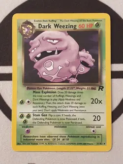 Pokemon Karte Dunkles Smogmog 31/82 Team Rocket Set Pokemon Dark Weezing - Image 2