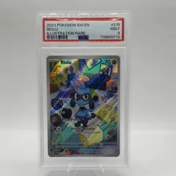 Pokemon TCG Riolu 215/198 Illustration Rare Holo SV01 Scarlet Violet PSA 9 EN - Image 1