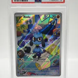 Pokemon TCG Riolu 215/198 Illustration Rare Holo SV01 Scarlet Violet PSA 9 EN - Image 2