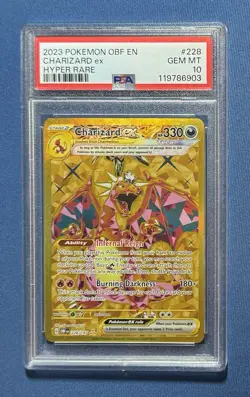2023 Pokemon OBF English Charizard ex Hyper Rare PSA 10 #228/197 - Image 1