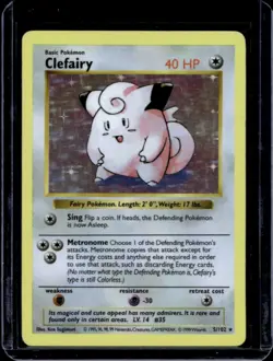 1999 Pokemon Shadowless Clefairy Holo #5/102 - Image 1