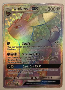 Pokemon TCG: Umbreon GX Rainbow Secret Rare Full Art Holo 154/149 🔥 NM - Image 1