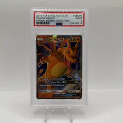 2019 POKEMON SM BLACK STAR PROMO HIDDEN FATES TINS #SM211 CHARIZARD GX PSA 9 - Image 1