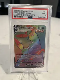 2021 Pokemon SWSH Evolving Skies Full Art Secret Umbreon VMAX PSA 9 #214/203 - Image 1