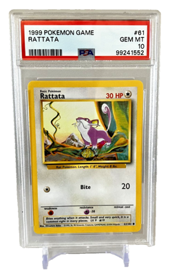 1999 Pokemon Base Set Rattata 61/102 Unlimited PSA 10 GEM MINT WOTC Classic - Image 1
