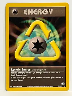 Vintage 2000 Pokemon TCG Neo Genesis RECYCLE ENERGY Non-Holo Rare 105/111 NM - Image 1