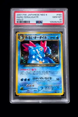 2001 POKEMON JPN NEO 4 #160 DARK FERALIGATR-HOLO PSA 10 POP 408! - Image 1