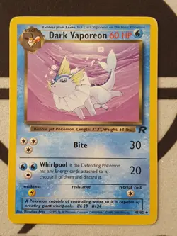 Pokemon Karte Dunkles Aquana 45/82 Team Rocket Set Pokemon Dark Vaporeon - Image 2