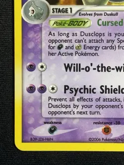 Dusclops 17/100 Stamped Pokemon EX Crystal Guardians Vintage Reverse Holo LP/MP - Image 5