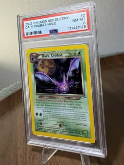 Pokemon TCG Dark Crobat 2/105 Neo Destiny Holo Rare PSA 8 English 2002 - Image 1