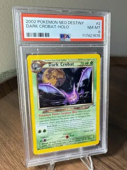 Pokemon TCG Dark Crobat 2/105 Neo Destiny Holo Rare PSA 8 English 2002 - Image 2
