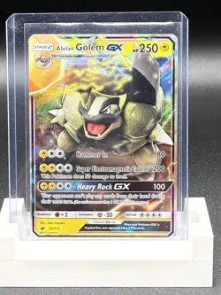 Pokemon Alolan Golem GX Holo Ultra Rare TCG Card Crimson Invasion 34/111 - Image 1