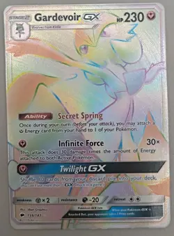 Pokemon Gardevoir GX 159/147 Secret Rare Rainbow Burning Shadows MP - Image 1