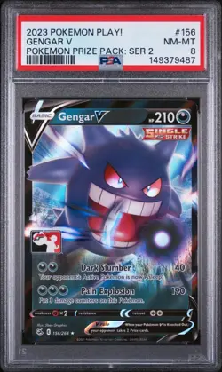 2023 POKEMON PLAY! POKEMON PRIZE PACK: SERIES 2 #156 GENGAR V PSA 8 - Image 1