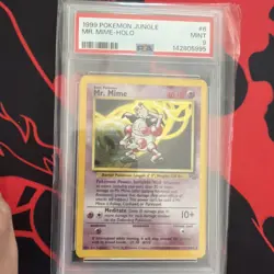 Pokemon PSA 9 Mint Mr. Mime Jungle Unlimited Holo #6 - Image 1
