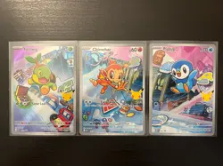 Pokemon First Partner Illustration Collection Turtwig Chimchar Piplup Promos - Image 1