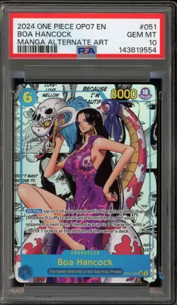 One Piece CCG Boa Hancock Manga Alternate Art OP07-051 PSA 10 Gem Mint - Image 1
