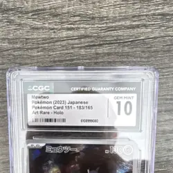 Pokemon Mewtwo CGC 10 Art Rare Holo Sv2a Card 151 183/165 Japanese - Image 2