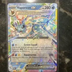 Vaporeon ex 023/131 Prismatic Evolution Holo Double Rare Pokemon TCG Card NM - Image 1