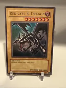 Yu-Gi-Oh! TCG Red-Eyes Black Dragon SDJ-001 Vintage Holo Rare Card 1996 - Image 1