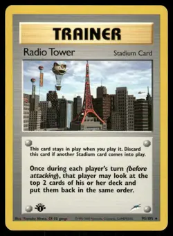 Pokemon Cards Radio Tower 95/105 1st Edition Neo Destiny WOTC Rare NM - Image 1