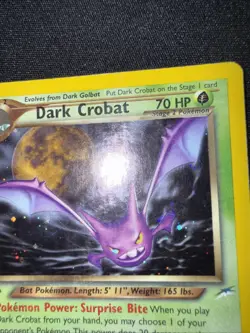 DARK CROBAT RARE 1st FIRST EDITION POKEMON 2/105 HOLO CARD NEO DESTINY MP - Image 4