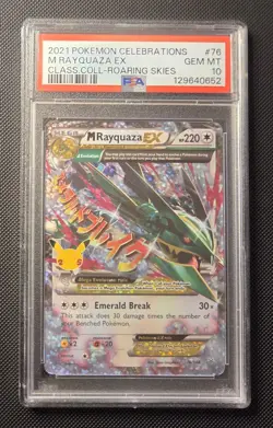 Pokemon TCG M Rayquaza EX Celebrations Card 76/108 PSA 10 - Image 1