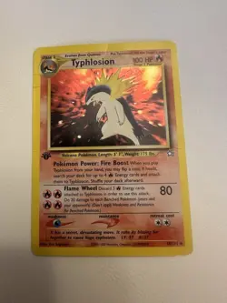 Pokemon Typhlosion 1st Edition Holo Rare 18/111 Neo Genesis Card Damaged HP - Image 1