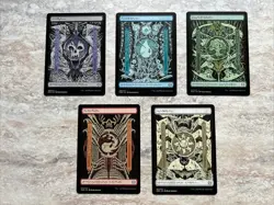 Phyrexia : All Will Be One Full Art Land Phyrexian Text - 5 Card Land Set - Image 1