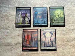 MTG Magic - Phyrexia : All Will Be One Full Art Land - 5 Card Land Set - Image 1