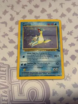 Pokemon TCG Lapras Fossil Holo Rare Card 10/62 NM/LP Condition - Image 1