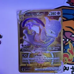 Pokemon Go Gold Mewtwo VSTAR Holo Ultra Rare Card 086/078 Pokemon TCG - Image 2