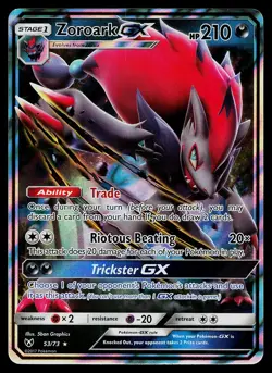 Pokemon Card Shining Legends Zoroark GX 53/73 Rare GX Holo - Image 1