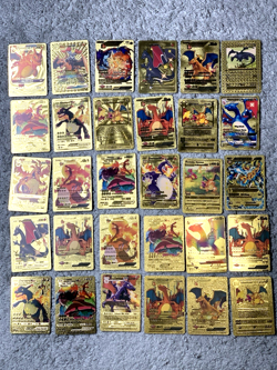 Set of 330 Charizard,Charmander,Pikachu,Mewtwo,More Gold Foil Fan Art Card MP-LP - Image 1