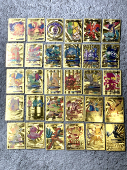 Set of 330 Charizard,Charmander,Pikachu,Mewtwo,More Gold Foil Fan Art Card MP-LP - Image 3