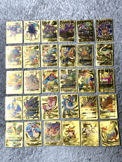 Set of 330 Charizard,Charmander,Pikachu,Mewtwo,More Gold Foil Fan Art Card MP-LP - Image 5