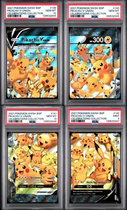 Pikachu V Union 4 Card Set English PSA Sequential Collection Celebrations - Image 1