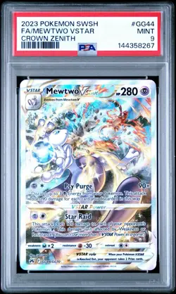 Pokemon Mewtwo VSTAR GG44/GG70 Crown Zenith: Galarian Gallery Holo PSA 9 - Image 1